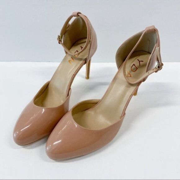 YDN Women Nude Round Toe Peach Ankle Strap High Stiletto Heels Pumps Dress Shoes - Picture 1 of 5
